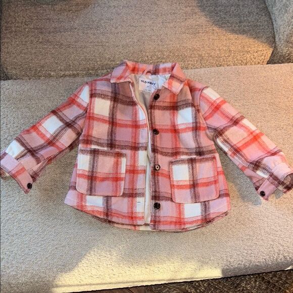 Old Navy 5t Plaid Kids Jacket - Pink and White - Picture 1 of 11